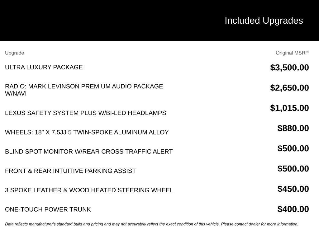 2016 Lexus ES 350 NA