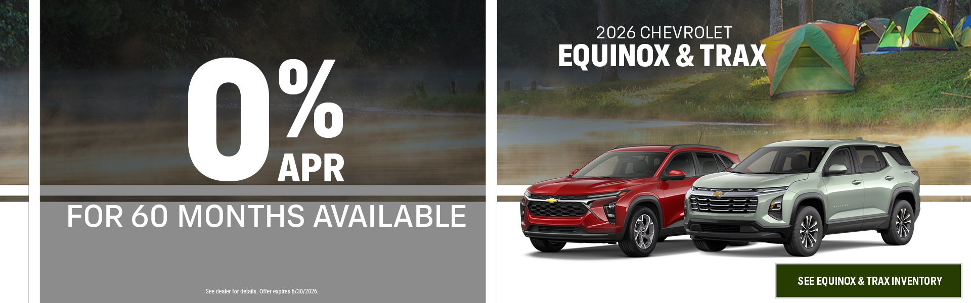 2026 Equinox & Trax. 0% APR for 60 months