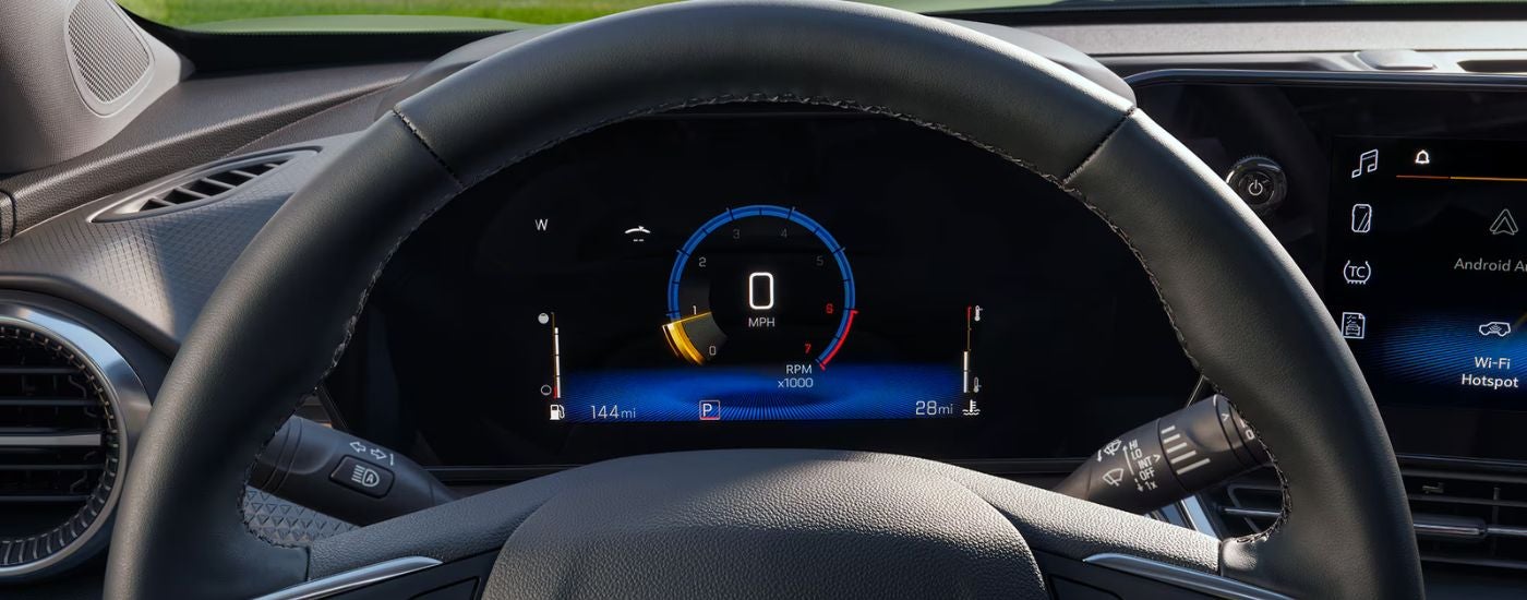 Digital gauge cluster in a 2025 Chevy Trax